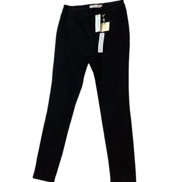 NWT Francesca's High Rise Skinny Stretch Jeans Black Denim Size 27 - Picture 1 of 9